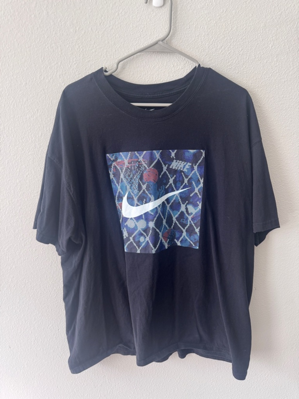 Nike Black Short Sleeve Tee with Blue Graphic Swoosh